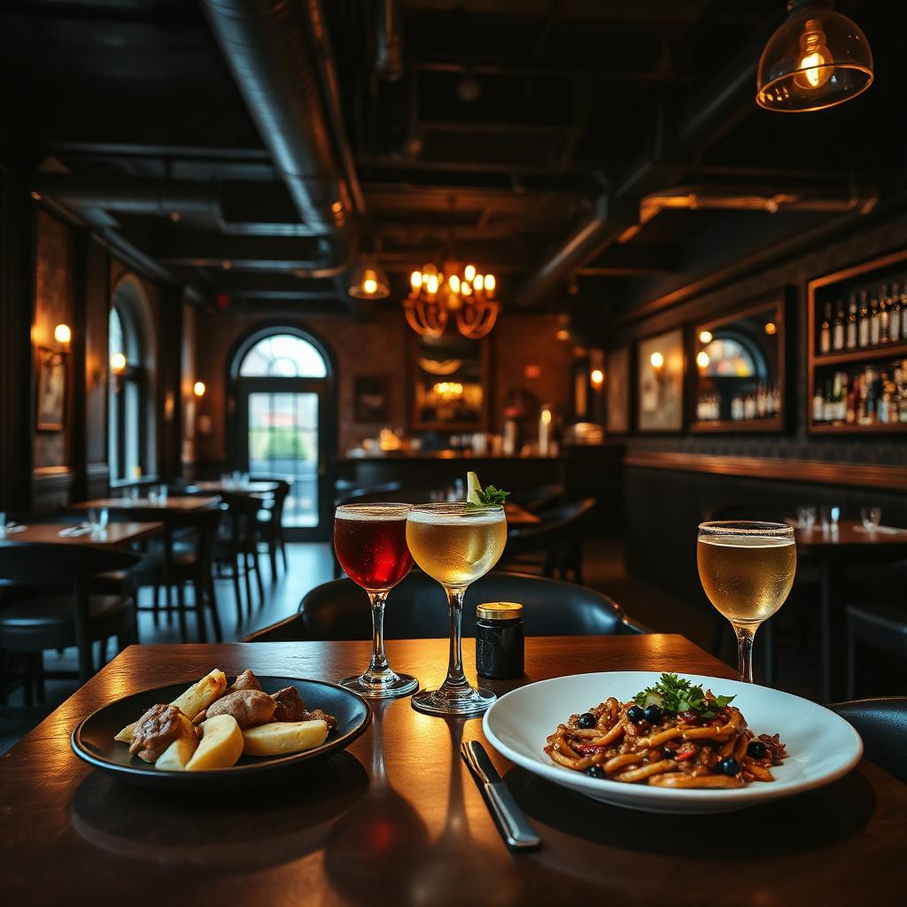 Bar and Grille dining room with cocktails and comfort food